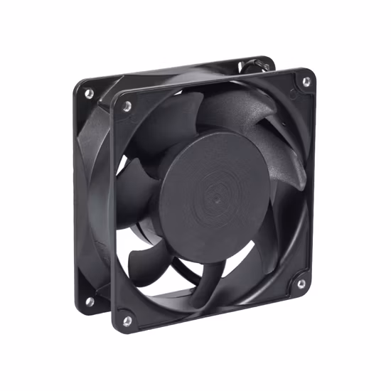 Ventilador de escape industrial PBT de plástico negro, refrigeración por panel, ventilación centrífuga de CA/CC, ventilador axial de montaje en pared